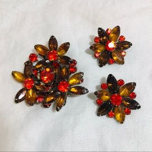 Vintage Judy Lee Brooch And Earrings Set